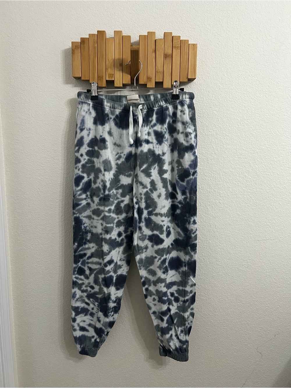 Urban Rebel Tie-Dye Joggers in Charcoal & White